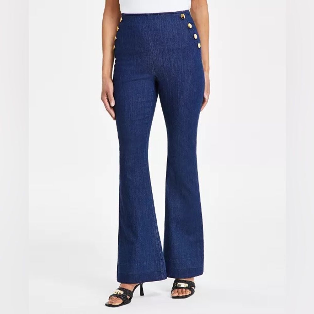 NWT INC International Concepts Denim Pull-On Flare Pants SZ 16
